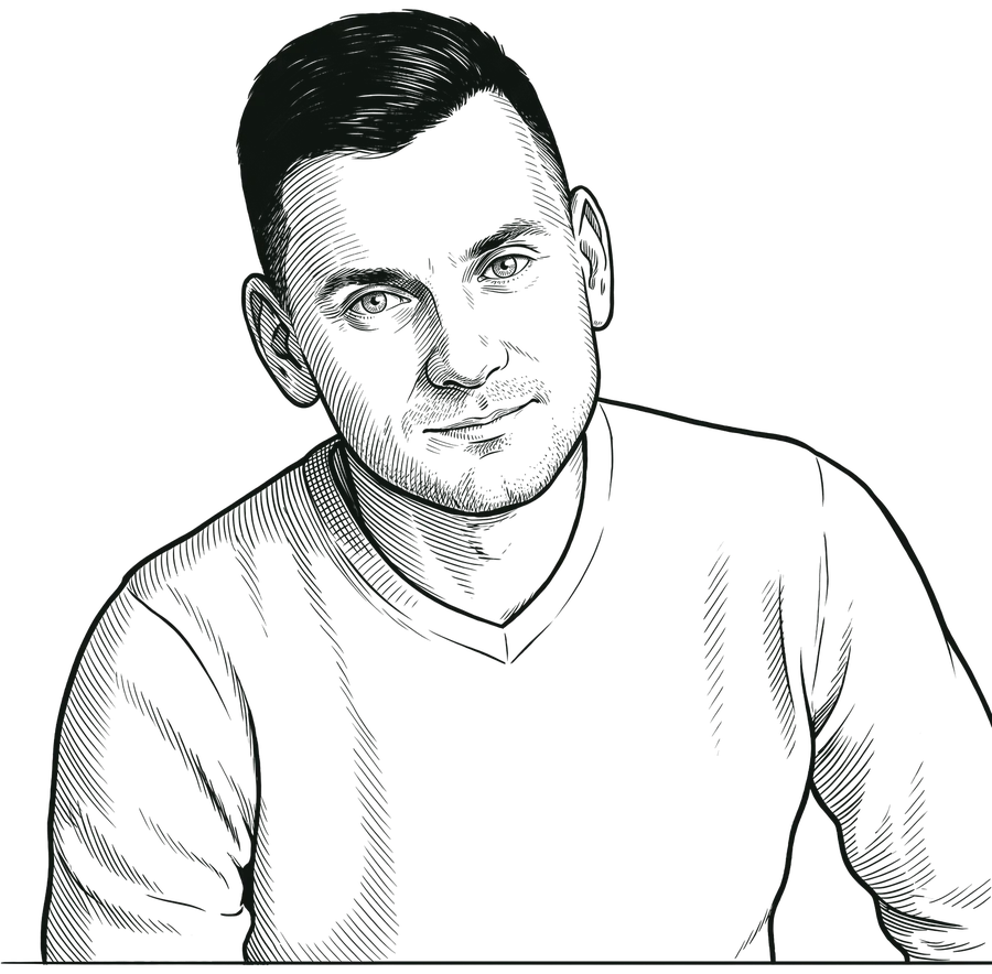 Рисунок тушью: Максим Пугачев